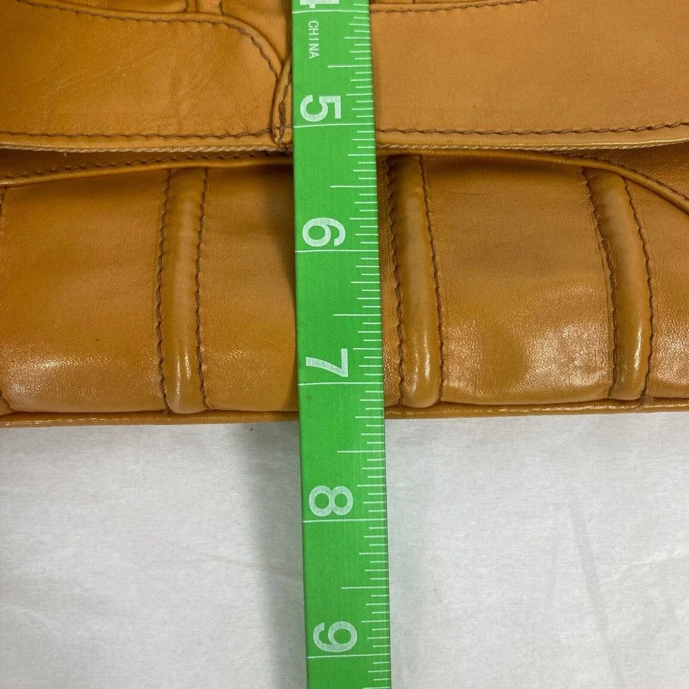 Dimensions‎ Purse Womens Beige Tan Leather Rectangle Medium Handmade Clutch Bag